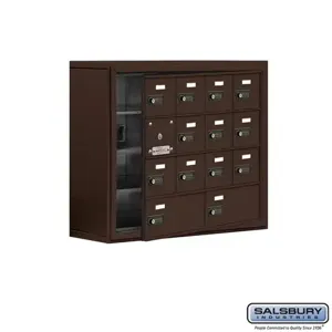 SALSBURY INDUSTRIES 19148-14ZSC Cell Phone Storage Locker, 30.5 x 25.5 x 9.25 Inch Size, 4 Door High, Bronze | CE7GDW