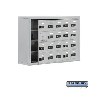 SALSBURY INDUSTRIES 19148-20ASC Cell Phone Storage Locker, 37 x 25.5 x 9.25 Inch Size, 4 Door High, Aluminium | CE7GEF