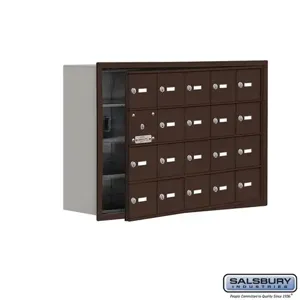 SALSBURY INDUSTRIES 19148-20ZRK Cell Phone Storage Locker, 35.75 x 24.25 x 8.75 Inch Size, 4 Door High, Bronze | CE7GEG