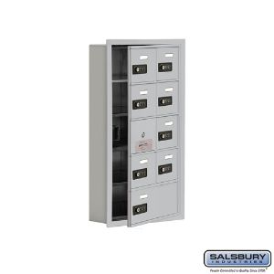 SALSBURY INDUSTRIES 19155-09ARC Cell Phone Storage Locker, 16.25 x 29.75 x 5.75 Inch Size, 5 Door High, Aluminium | CE7GJC