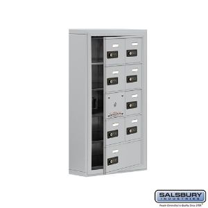 SALSBURY INDUSTRIES 19155-09ASC Cell Phone Storage Locker, 17.5 x 31 x 6.25 Inch Size, 5 Door High, Aluminium | CE7GJE