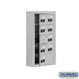 SALSBURY INDUSTRIES 19155-09ASC Cell Phone Storage Locker, 17.5 x 31 x 6.25 Inch Size, 5 Door High, Aluminium | CE7GJE