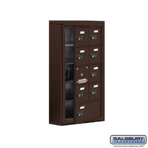 SALSBURY INDUSTRIES 19155-09ZSC Cell Phone Storage Locker, 17.5 x 31 x 6.25 Inch Size, 5 Door High, Bronze | CE7GJJ