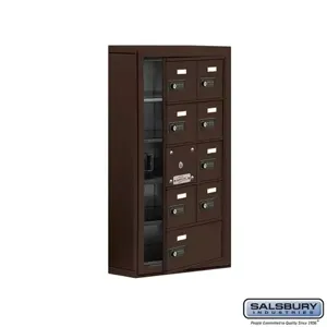 SALSBURY INDUSTRIES 19155-09ZSC Cell Phone Storage Locker, 17.5 x 31 x 6.25 Inch Size, 5 Door High, Bronze | CE7GJJ