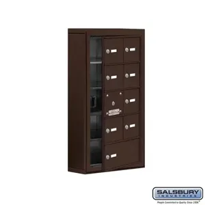 SALSBURY INDUSTRIES 19155-09ZSK Cell Phone Storage Locker, 17.5 x 31 x 6.25 Inch Size, 5 Door High, Bronze | CE7GJH