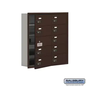 SALSBURY INDUSTRIES 19155-10ZRC Cell Phone Storage Locker, 29.25 x 29.75 x 5.75 Inch Size, 5 Door High, Bronze | CE7GFL