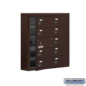 SALSBURY INDUSTRIES 19155-10ZSC Cell Phone Storage Locker, 30.5 x 31 x 6.25 Inch Size, 5 Door High, Bronze | CE7GFN