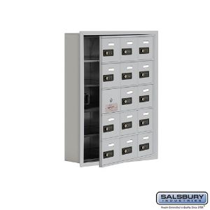 SALSBURY INDUSTRIES 19155-15ARC Cell Phone Storage Locker, 22.75 x 29.75 x 5.75 Inch Size, 5 Door High, Aluminium | CE7GGK