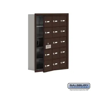 SALSBURY INDUSTRIES 19155-15ZRK Cell Phone Storage Locker, 22.75 x 29.75 x 5.75 Inch Size, 5 Door High, Bronze | CE7GGN