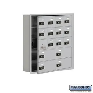 SALSBURY INDUSTRIES 19155-16ARC Cell Phone Storage Locker, 29.25 x 29.75 x 5.75 Inch Size, 5 Door High, Aluminium | CE7GFW