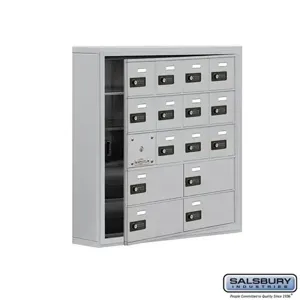 SALSBURY INDUSTRIES 19155-16ASC Cell Phone Storage Locker, 30.5 x 31 x 6.25 Inch Size, 5 Door High, Aluminium | CE7GFY