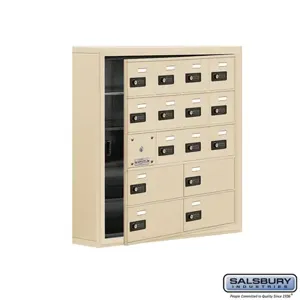 SALSBURY INDUSTRIES 19155-16SSC Cell Phone Storage Locker, 30.5 x 31 x 6.25 Inch Size, 5 Door High, Sandstone | CE7GGH