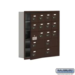 SALSBURY INDUSTRIES 19155-16ZRC Cell Phone Storage Locker, 29.25 x 29.75 x 5.75 Inch Size, 5 Door High, Bronze | CE7GGA