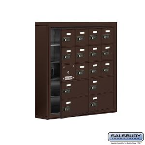 SALSBURY INDUSTRIES 19155-16ZSC Cell Phone Storage Locker, 30.5 x 31 x 6.25 Inch Size, 5 Door High, Bronze | CE7GGC