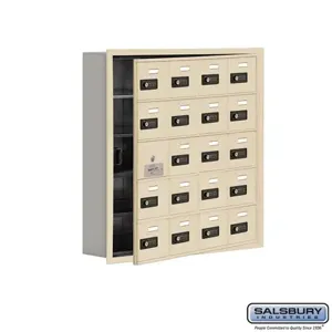 SALSBURY INDUSTRIES 19155-20SRC Cell Phone Storage Locker, 29.25 x 29.75 x 5.75 Inch Size, 5 Door High | CE7GHJ