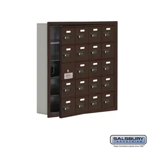 SALSBURY INDUSTRIES 19155-20ZRC Cell Phone Storage Locker, 29.25 x 29.75 x 5.75 Inch Size, 5 Door High, Bronze | CE7GHD