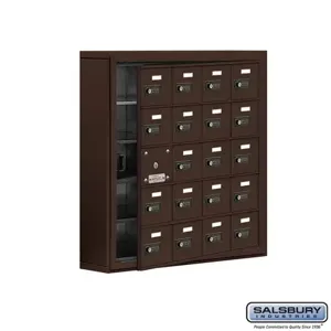 SALSBURY INDUSTRIES 19155-20ZSC Cell Phone Storage Locker, 30.5 x 31 x 6.25 Inch Size, 5 Door High, Bronze | CE7GHF