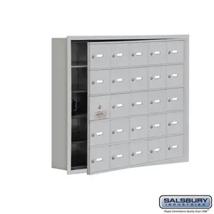 SALSBURY INDUSTRIES 19155-25ARK Cell Phone Storage Locker, 35.75 x 29.75 x 5.75 Inch Size, 5 Door High, Aluminium | CE7GHM