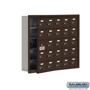 SALSBURY INDUSTRIES 19155-25ZRC Cell Phone Storage Locker, 35.75 x 29.75 x 5.75 Inch Size, 5 Door High, Bronze | CE7GHT