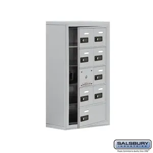 SALSBURY INDUSTRIES 19158-09ASC Cell Phone Storage Locker, 17.5 x 31 x 9.25 Inch Size, 5 Door High, Aluminium | CE7ERN