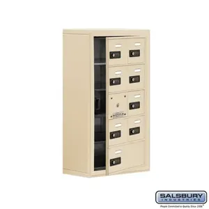 SALSBURY INDUSTRIES 19158-09SSC Cell Phone Storage Locker, 17.5 x 31 x 9.25 Inch Size, 5 Door High, Sandstone | CE7ERY