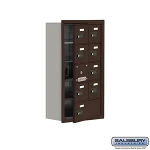 SALSBURY INDUSTRIES 19158-09ZRC Cell Phone Storage Locker, 16.25 x 29.75 x 8.75 Inch Size, 5 Door High, Bronze | CE7ERQ