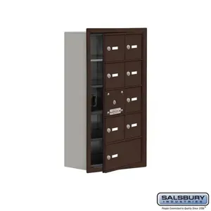 SALSBURY INDUSTRIES 19158-09ZRK Cell Phone Storage Locker, 16.25 x 29.75 x 8.75 Inch Size, 5 Door High, Bronze | CE7ERP