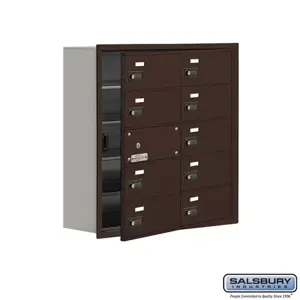 SALSBURY INDUSTRIES 19158-10ZRC Cell Phone Storage Locker, 29.25 x 29.75 x 8.75 Inch Size, 5 Door High, Bronze | CE7ENV