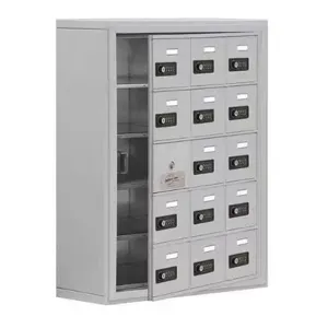 SALSBURY INDUSTRIES 19158-15ASC Silver Cell Phone Locker, 3 Wide, 5 Tier, 14 Opening | CE7EPW 53FM90