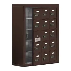 SALSBURY INDUSTRIES 19158-15ZSC Cell Phone Storage Locker, 24 x 31 x 9.25 Inch Size, 5 Door High, Bronze | CE7EQA