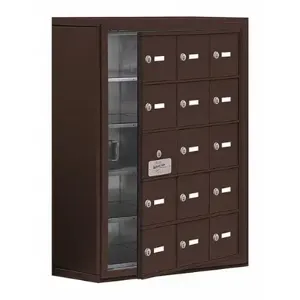 SALSBURY INDUSTRIES 19158-15ZSK Cell Phone Storage Locker, 24 x 31 x 9.25 Inch Size, 5 Door High, Bronze | CE7EPZ