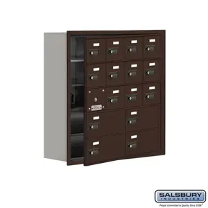 SALSBURY INDUSTRIES 19158-16ZRC Cell Phone Storage Locker, 29.25 x 29.75 x 8.75 Inch Size, 5 Door High, Bronze | CE7EPJ