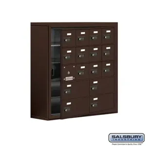 SALSBURY INDUSTRIES 19158-16ZSC Cell Phone Storage Locker, 30.5 x 31 x 9.25 Inch Size, 5 Door High, Bronze | CE7EPL