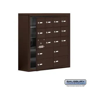 SALSBURY INDUSTRIES 19158-16ZSK Cell Phone Storage Locker, 30.5 x 31 x 9.25 Inch Size, 5 Door High, Bronze | CE7EPK