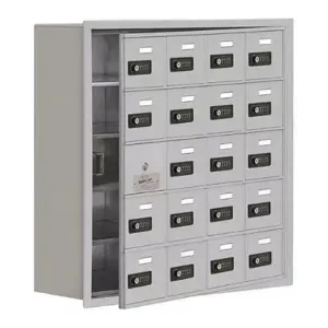 SALSBURY INDUSTRIES 19158-20ARC Cell Phone Storage Locker, 29.25 x 29.75 x 9.25 Inch Size, 5 Door High, Aluminium | CE7EQH