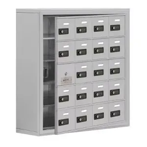 SALSBURY INDUSTRIES 19158-20ASC Silver Cell Phone Locker, 4 Wide, 5 Tier, 19 Openings | CE7EQK 53FM94