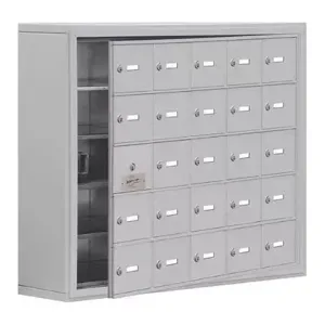 SALSBURY INDUSTRIES 19158-25ASK Silver Cell Phone Locker, 5 Tier, 5 Wide, 24 Opening | CE7EQY 53FM97