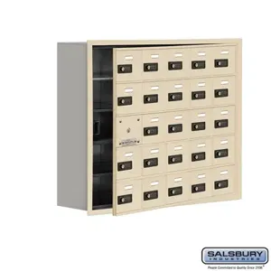 SALSBURY INDUSTRIES 19158-25SRC Cell Phone Storage Locker, 35.75 x 29.75 x 8.75 Inch Size, 5 Door High | CE7ERG