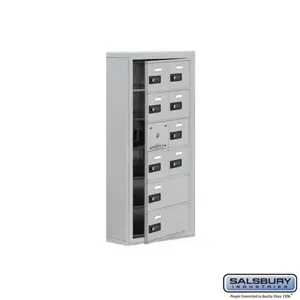 SALSBURY INDUSTRIES 19165-10ASC Cell Phone Storage Locker, 17.5 x 36.5 x 6.25 Inch Size, 6 Door High, Aluminium | CE7GLL