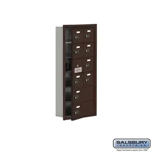 SALSBURY INDUSTRIES 19165-10ZRC Cell Phone Storage Locker, 16.25 x 35.25 x 5.75 Inch Size, 6 Door High, Bronze | CE7GLN