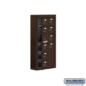 SALSBURY INDUSTRIES 19165-10ZSC Cell Phone Storage Locker, 17.5 x 36.5 x 6.25 Inch Size, 6 Door High, Bronze | CE7GLQ