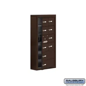 SALSBURY INDUSTRIES 19165-10ZSK Cell Phone Storage Locker, 17.5 x 36.5 x 6.25 Inch Size, 6 Door High, Bronze | CE7GLP