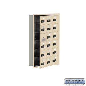 SALSBURY INDUSTRIES 19165-18SRC Cell Phone Storage Locker, 22.75 x 35.25 x 5.75 Inch Size, 6 Door High | CE7GKQ