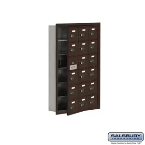 SALSBURY INDUSTRIES 19165-18ZRC Cell Phone Storage Locker, 22.75 x 35.25 x 5.75 Inch Size, 6 Door High, Bronze | CE7GKK