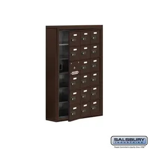 SALSBURY INDUSTRIES 19165-18ZSC Cell Phone Storage Locker, 24 x 36.5 x 6.25 Inch Size, 6 Door High, Bronze | CE7GKM