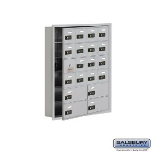 SALSBURY INDUSTRIES 19165-20ARC Cell Phone Storage Locker, 29.25 x 35.25 x 5.75 Inch Size, 6 Door High, Aluminium | CE7GJR