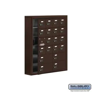 SALSBURY INDUSTRIES 19165-20ZSC Cell Phone Storage Locker, 30.5 x 36.5 x 6.25 Inch Size, 6 Door High, Bronze | CE7GJY