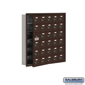 SALSBURY INDUSTRIES 19165-30ZRC Cell Phone Storage Locker, 35.75 x 35.25 x 5.75 Inch Size, 6 Door High, Bronze | CE7GKZ