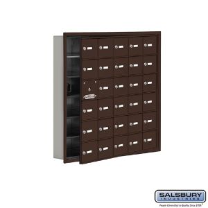 SALSBURY INDUSTRIES 19165-30ZRK Cell Phone Storage Locker, 35.75 x 35.25 x 5.75 Inch Size, 6 Door High, Bronze | CE7GKY