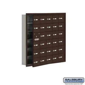 SALSBURY INDUSTRIES 19165-30ZRK Cell Phone Storage Locker, 35.75 x 35.25 x 5.75 Inch Size, 6 Door High, Bronze | CE7GKY